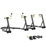 HOMCOM Suporte Roda Capacidade 390 Kg Suporte de Oficina para Motos Braço Ajustável em Aço Garfo em Forma de U+L Preto