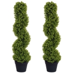 HOMCOM Set de 2 plante decorative, Plante artificiale în ghiveci, Plante artificiale pentru casă, interior, exterior, 90 cm, Verde