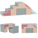 AIYAPLAY Set de 2 blocuri moi pentru copii mici, piele artificială, spumă, pentru cățărare, construcție, joacă, colorat