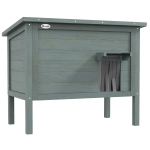 Pawhut Casa para Gatos Casota de Exterior em Madeira Elevada com Telhado Articulado Isolada 85x50x68,5 cm Cinza Escuro e Preto