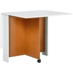 HOMCOM Masă extensibilă pliabilă mobilă cu design modern, 120 cm x 80 cm x 73 cm, Tei + Alb