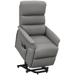 HOMCOM Scaun de relaxare cu funcție de ridicare, spătar/picioare reglabile, până la 120 kg, 66 x 90 x 96 cm, Gri