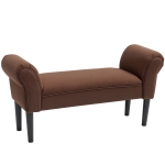 HOMCOM Banc Banquette Design Contemporan cu Braţe Curbate Confort Ridicat 102L x 36l x 51H cm Maro