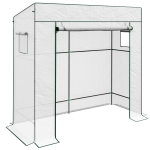 Outsunny Estufa de Jardim de Parede com 1 Porta de Correr Material Pe Reforçado 2 Janelas 196x77x197/178 cm