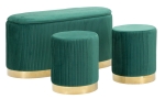 Mauro Ferretti Banca Cu Depozitare Și Taburet Shopy Green Set 3 Bucăți Cm 80X37X42-29X33