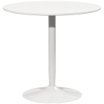 HOMCOM Table à manger ronde pour 2 personnes, table de cuisine style moderne avec piétement en acier, Ø 80 x 75 cm, blanc