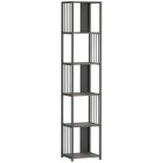 HOMCOM 5-Tier Bookshelf with Steel Frame - Grey