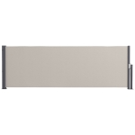 Outsunny Seitenmarkise, Seitenrollo, ausziehbar, Sichtschutz, Aluminium/Polyester, 3 x 1 m, Hellgrau