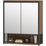 HOMCOM Armoire de salle de bain suspendue, Badschrank en MDF, panneau de particules, Marron