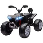 AIYAPLAY Quad électrique enfant 24V, voiture électrique enfants ATV, double moteur, phares, port USB et MP3, 109x68,5x76cm, noir