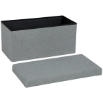 HOMCOM Tabouret de Rangement, Banc Rembourré avec Espace de Rangement et Couvercle pour Salon, Chambre, Couloir, Gris foncé