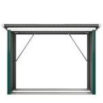 Outsunny Casetilla pour Leña de Acero Galvanizado con Base Elevada y Techo Inclinado 213x66,5x150 cm Verde