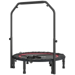 SPORTNOW Trampoline Pliable Ø102 cm avec Poignée Ajustable Cadre en Acier pour Entraînement Jambes Corps Rouge et Noir