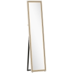 HOMCOM Specchio a Figura Intera con Cornice 157x37 cm, Bianco e Legno Naturale