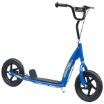 HOMCOM Patinete para Niños de 5-12 Años Scooter de 2 Ruedas Grandes de 12 Pulgadas con Freno y Manillar Ajustable en Altura Carga Máx. 50 kg 120x52x80-88 cm Azul