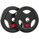 SPORTNOW Dischi Pesi con Foro Ø50 mm, 2x15 kg con Anello Interno in Acciaio e Triplo Manico, Nero