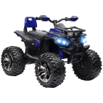 HOMCOM Quad Elettrico per Bambini 3-5 Anni a 12V con Fari e Pedale, in PP e Metallo 100x65x73 cm, Blu