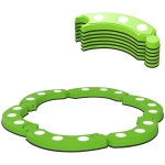 AIYAPLAY Balancebalk, 6 gebogen segmenten, sensorische verhogingen, 50 kg draagvermogen, Groen