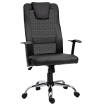 Vinsetto Office Chair Swivel Chair Height-Adjustable Executive Chair Desk Chair Ergonomic Faux Leather Black 66 x 73 x 108-118 cm