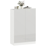 HOMCOM Meuble d'entrée avec 2 portes à fermeture douce et étagères ajustables pour 20 paires de chaussures Blanc Brillant