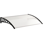Outsunny Auvent de porte d'entrée toit marquise en polycarbonate protection contre pluie neige UV 90 x 122 cm, transparente
