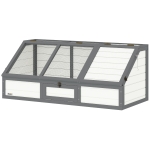 PawHut Boîte à tortues, enclos extérieur pour tortues, design sans fond, facile à ouvrir, maison pour tortues, Blanc