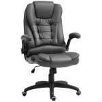 HOMCOM Ergonomischer Bürostuhl, klappbare Armlehnen, Neigefunktion, Dunkelgrau