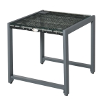 Outsunny® tuintafel tuintafel tuintafel tuinmeubelen met gehard glas polyrotan + aluminium grijs 50 x 49,5 x 50 cm | Aosom.de