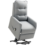 HOMCOM Aufstehsessel, Recliner-Sessel mit Aufstehhilfe, elektrischer Relaxsessel mit Fernbedienung, Seitentasche, Grau