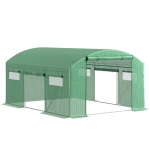 Outsunny 13 x 9.8ft Walk-In Polytunnel Greenhouse - Green