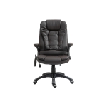 HOMCOM Executive Office Chair with Vibration Massage and Heat, High Back, PU Leather Massage Office Chair, Brown
