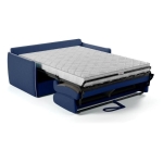 Canapé convertible express - AGATHE - Tissu Bleu - matelas 14cm - 175 x 100 x 87 cm