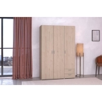 Armoire VARIA - Décor chene - 3 portes - 2 tiroirs - 120,3 x 185 x 51,3