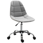 Vinsetto Chaise de bureau effet capitonné hauteur réglable pivotant 360° piètement chromé velours gris