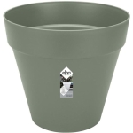 ELHO Pot de fleurs Rond LOFT URBAN - Plastique - Percé - Réservoir - Avec roulettes - Ø38,5 x H35,3 cm - Vert