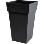 Pot de fleur haut Carré 39 cm - EDA - Toscane - 39 x 39 x H. 65 cm - 62 L - Gris Anthracite