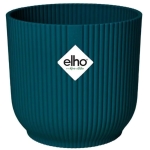 ELHO Pot de fleurs Rond Vibes Fold - Plastique - Ø29,5 X h 27,2 cm - Bleu foncé