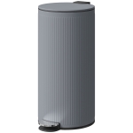 HOMCOM Poubelle 30 L à pédale avec couvercle amorti et pédale, insert intérieur en métal, Gris, 36 x 30 x 60,5 cm