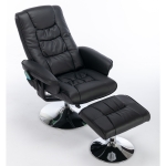 Fauteuil de massage en cuir PU, appareil de massage à 5 points et fonction chauffante, pivotant à 360°, pour salon et chambre, 79x79x106 cm, Noir