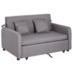 HOMCOM Canapea Extensibila cu Compartiment de Depozitare si Design Modern din In, Gri