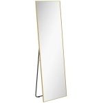 HOMCOM Espelho de Pé Espelho de Corpo Inteiro de Liga de Alumínio com 2 Formas de Utilização 50x161,5x2 cm Dourado