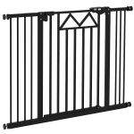 PawHut Barrière pour Chiens avec 4 Vis Réglables et Ruban Adhésif, en Métal et Plastique, 74-100x76 cm, Noir