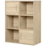 Homcom Biblioteca Lemn Natural – Compartimente si Usi Basculante