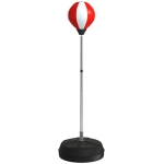 HOMCOM Adjustable Free-Standing Punching Bag with Gloves & Fillable Base, 43 x 43 x 126–144 cm (17 x 17 x 49.6–56.7 in), Red/White