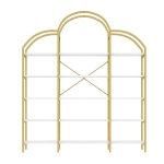 Raft în stil simplu, cinci straturi de depozitare, formă unică de nor, 170x26x190 cm, Aur + Alb