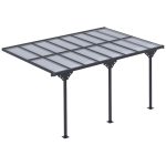 Outsunny 4.35 x 3m Outdoor Patio Gazebo Pergola, Retractable Pergola Canopy Aluminum Post & PC Roof,  Grey