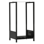 Outsunny Raft pentru Busteni  pentru Exterior si Interior din Otel, Suport pentru Lemne  Modern cu Baza Inaltata, 39x35x76cm, Negru