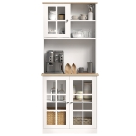 Buffet modern Homcom din lemn MDF alb cu 2 vitrine 80 x 37 x 183 cm