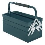 DURHAND Caixa de Ferramentas de Aço Dobrável com 5 Compartimentos Mala de Ferramentas com Pega para Oficina e Casa 45x20x34,5 cm Verde