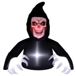 Outsunny Opblaasbare Halloween-decoratie, Sensenman, LED-lampen, ventilator, kabel
